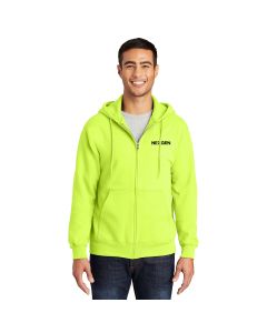 Port & Company - Hi Viz Essential Fleece Full-Zip Hooded Sweatshirt